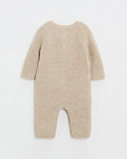 Long footless jumpsuit in Merino wool Color Beige  Natalys