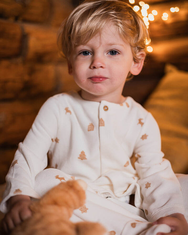 Printed velvet sleepsuit Cookie print  Natalys