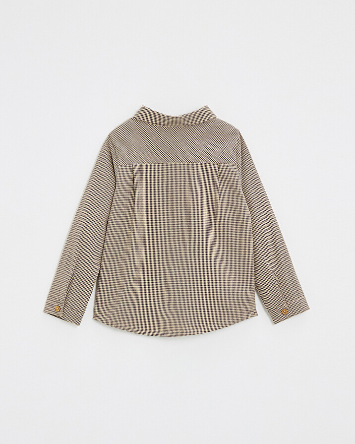 Gingham shirt Anthracite grey/beige color  Natalys