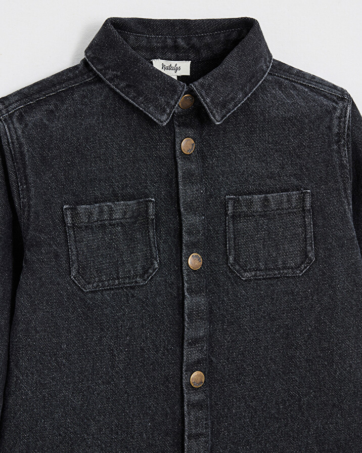 Denim shirt Charcoal gray color  Natalys