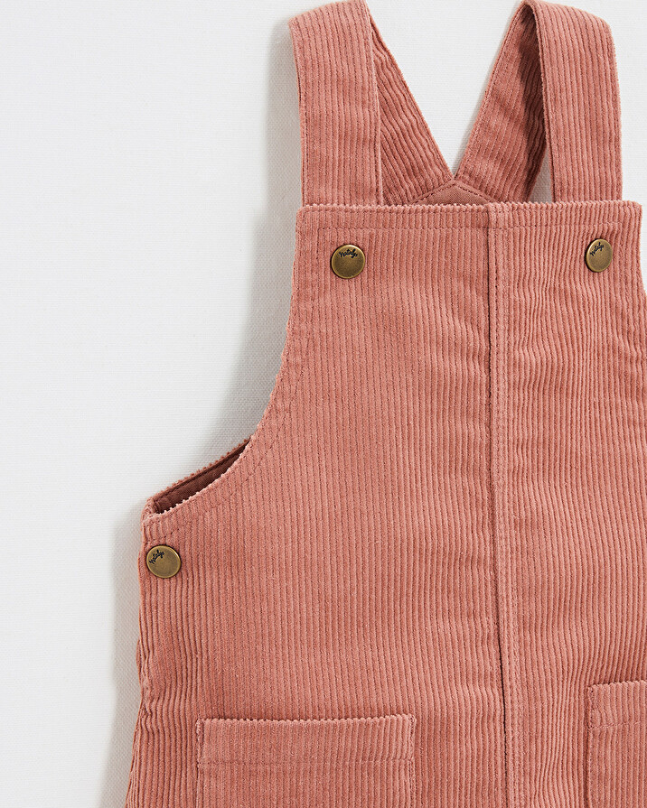 Velvet overall dress Begonia pink colors  Natalys