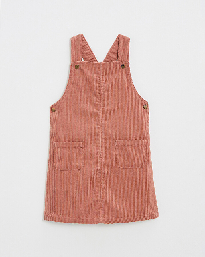 Velvet overall dress Begonia pink colors  Natalys
