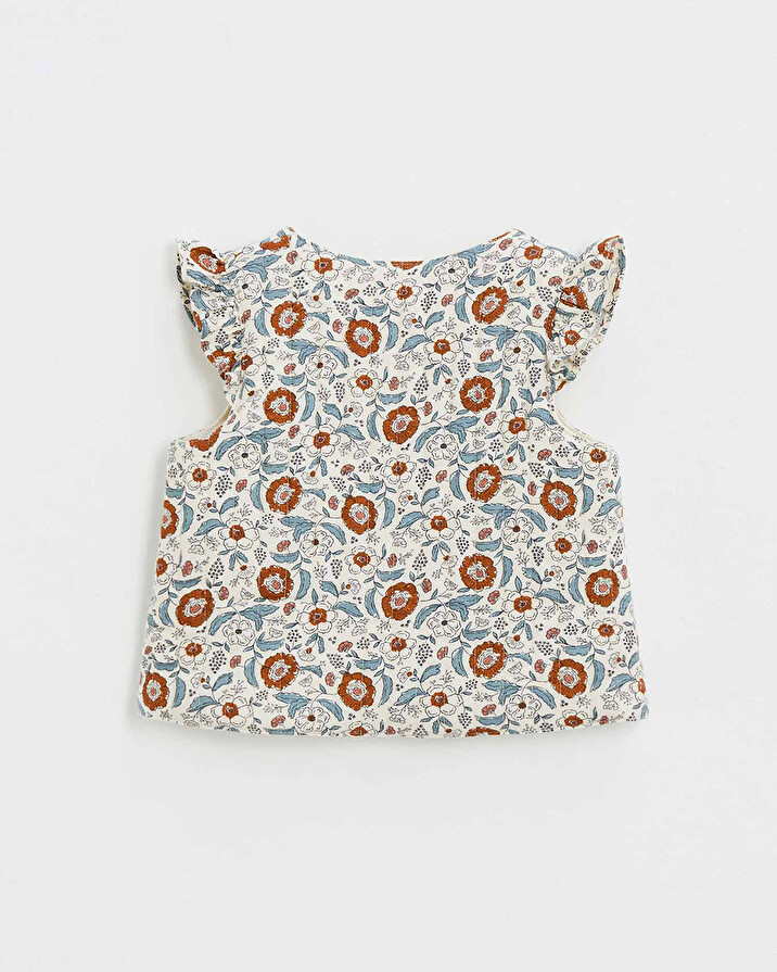 Printed sleeveless vest Folk flower print  Natalys