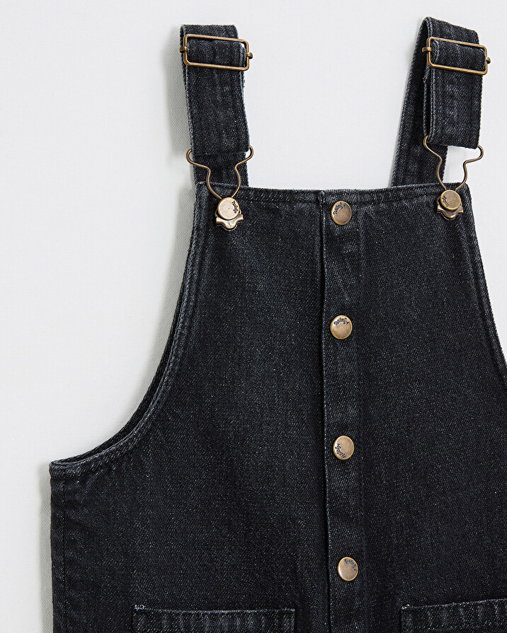 Long denim overalls Charcoal gray color  Natalys