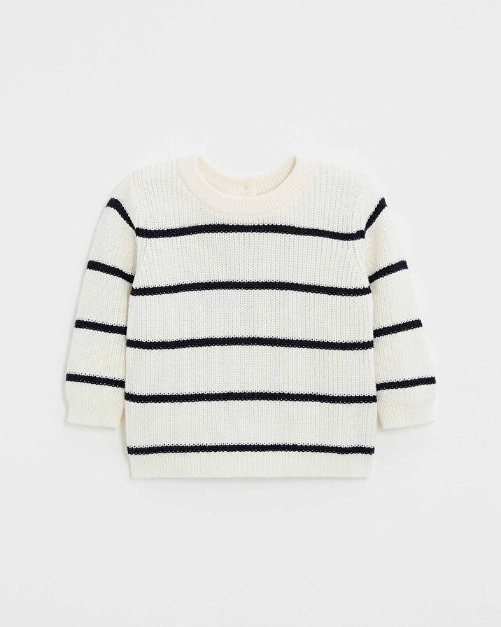 Striped knit sweater Ecru color  Natalys