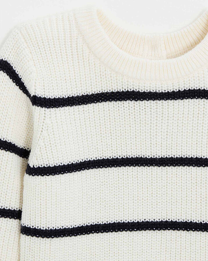 Striped knit sweater Ecru color  Natalys