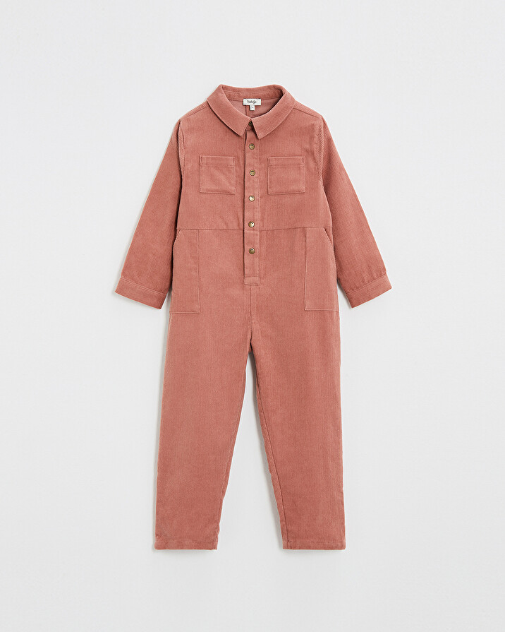 Velvet jumpsuit Begonia pink colors  Natalys