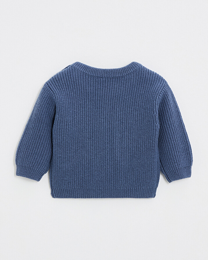 Fancy knit sweater Night blue color  Natalys