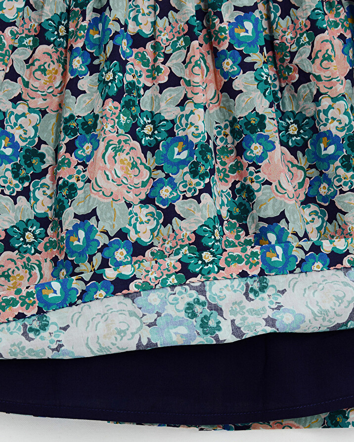 Sleeveless poplin dress Large flower print  Natalys