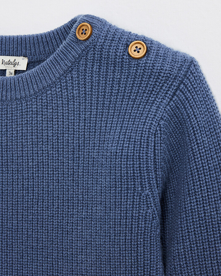 Fancy knit sweater Night blue color  Natalys
