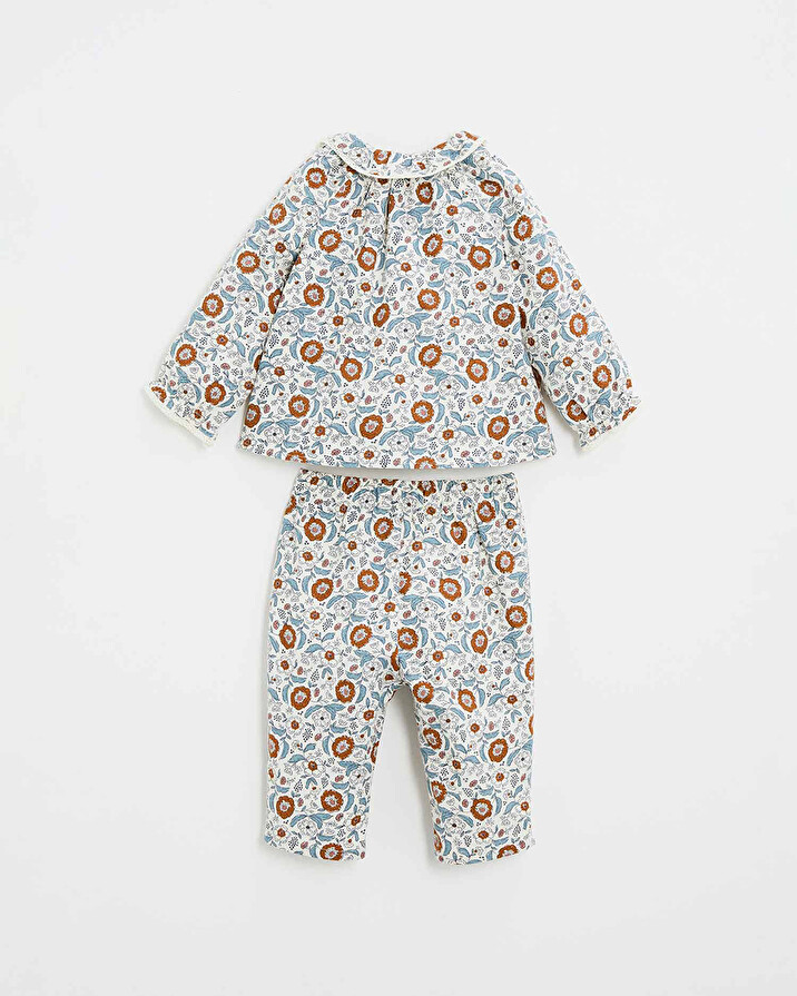 Two-piece printed pajamas Folk flower print  Natalys