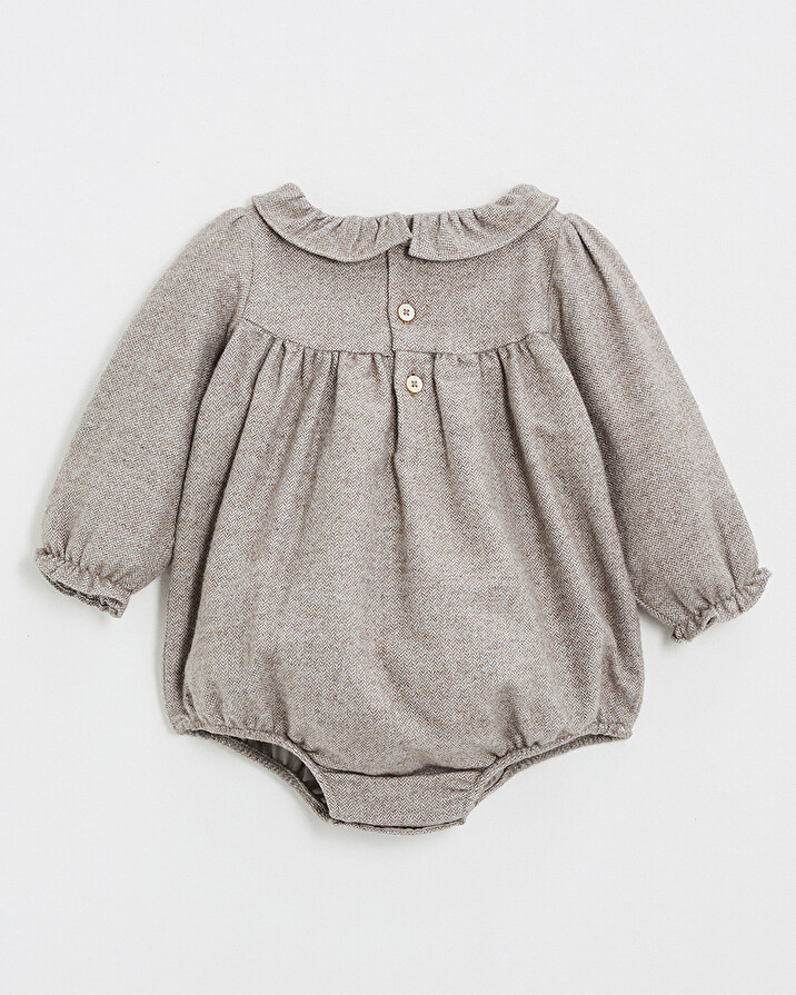 Flannel romper Beige color  Natalys