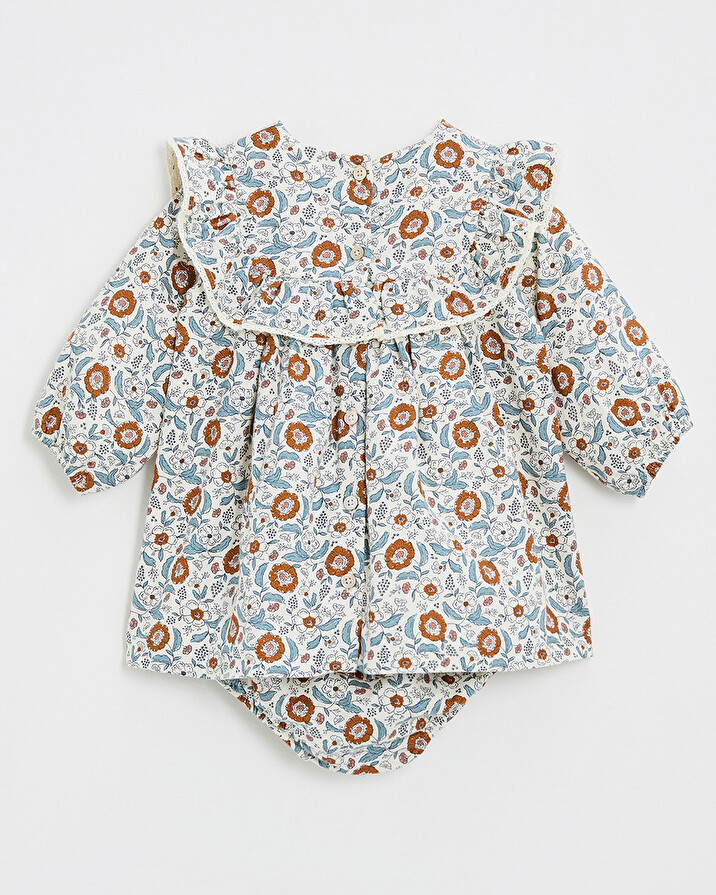 Long sleeve printed dress Folk flower print  Natalys