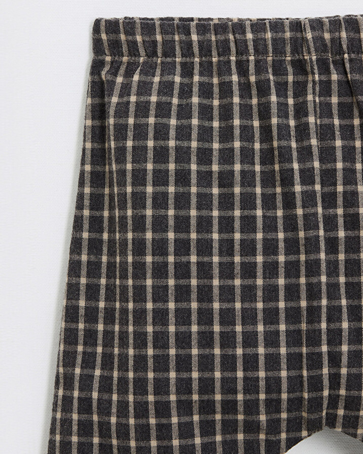 Two-piece flannel pajamas Heather anthracite gray color  Natalys
