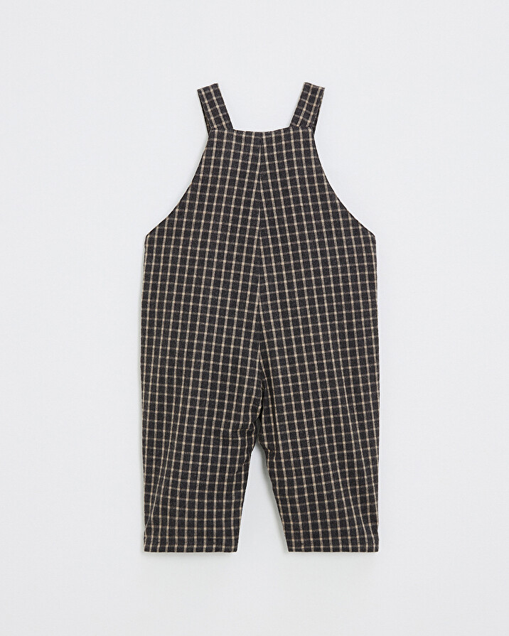 Long flannel overalls Heather anthracite gray color  Natalys