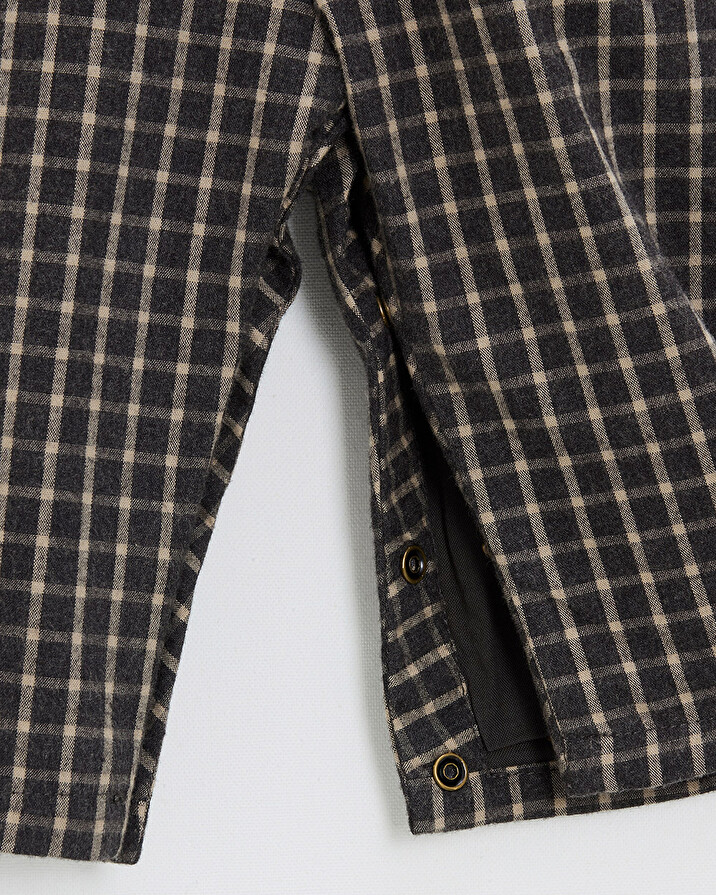 Long flannel overalls Heather anthracite gray color  Natalys