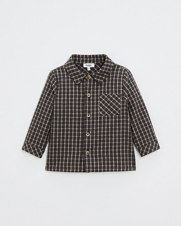 Flannel shirt Heather anthracite gray color  Natalys