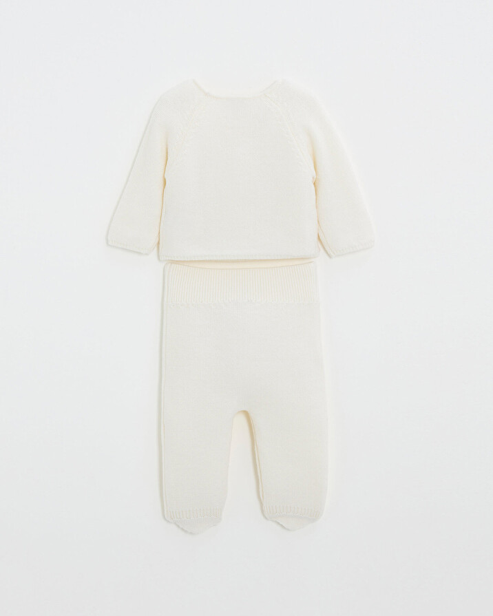 Merino wool set Ecru color  Natalys