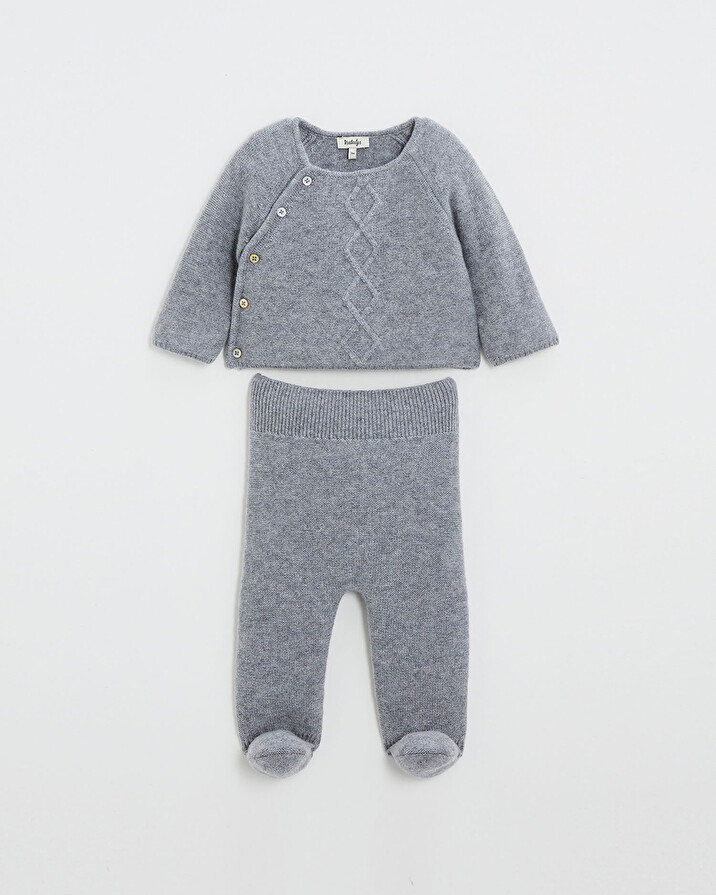 Merino wool set Grey color  Natalys