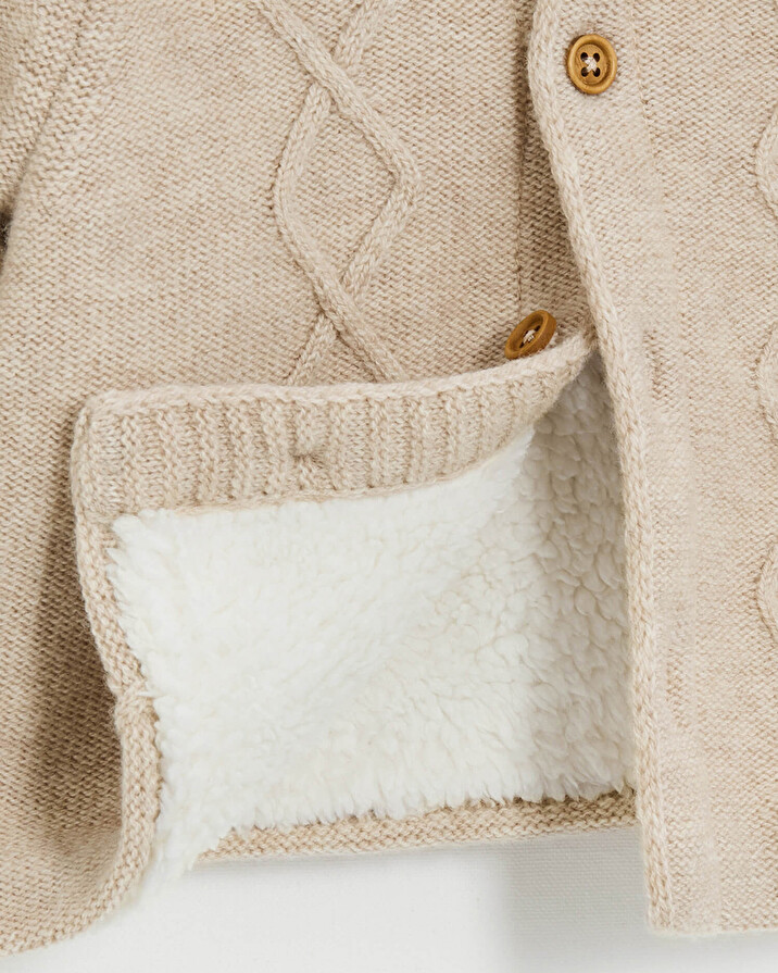 Merino wool hooded jacket Color Beige  Natalys