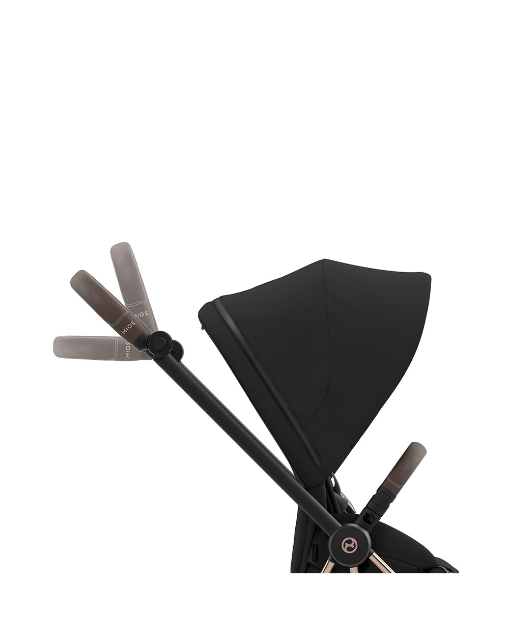 MIOS pushchair pack with rosegold frame Deep black color  Cybex
