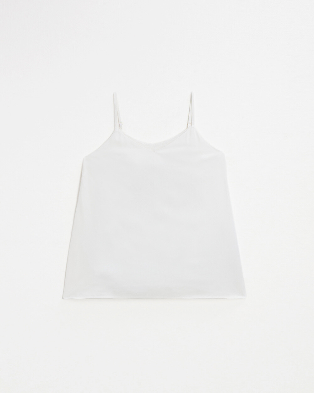 Lace-finish strappy camisole Ivory color  Natalys