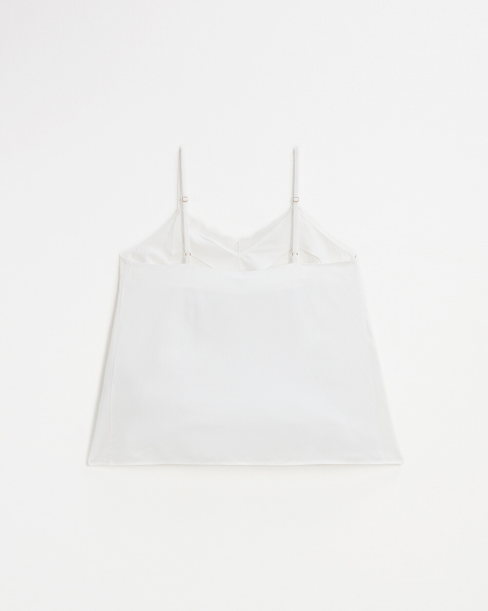 Lace-finish strappy camisole Ivory color  Natalys