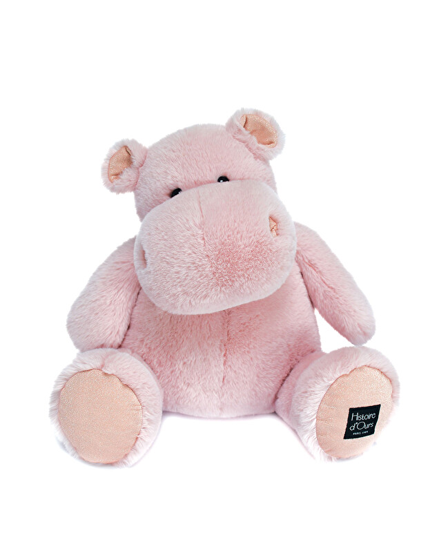 Hip'pie hippopotamus soft toy 40 cm Powder pink color  Histoire d'Ours