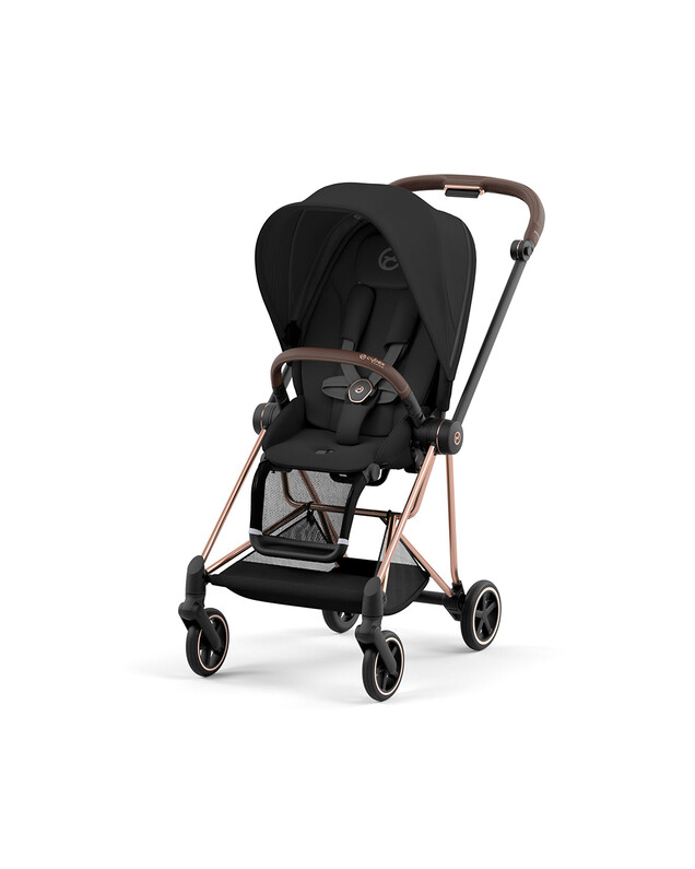 MIOS pushchair pack with rosegold frame Deep black colour  Cybex
