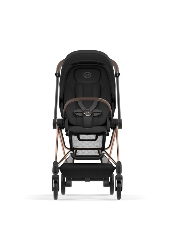 MIOS pushchair pack with rosegold frame Deep black colour  Cybex