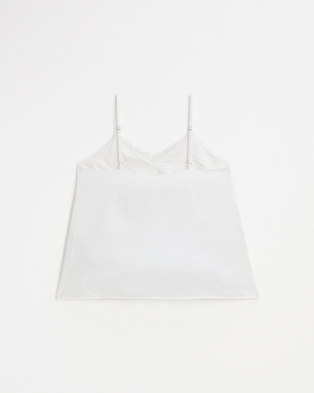 Lace-finish strappy camisole Ivory color  Natalys