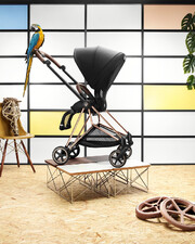 MIOS pushchair pack with rosegold frame Deep black color  Cybex