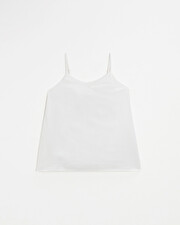 Lace-finish strappy camisole Ivory color  Natalys