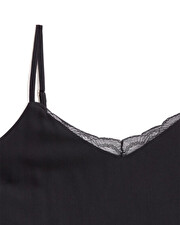 Lace-finish strappy camisole Black color  Natalys