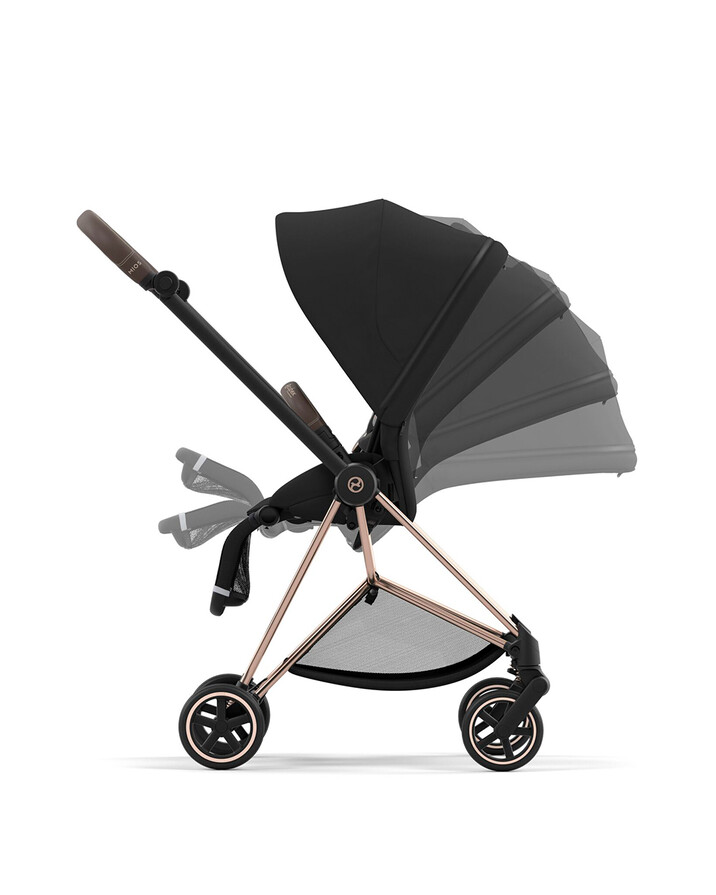 MIOS progressive pushchair pack with rosegold chassis Deep black color  Cybex
