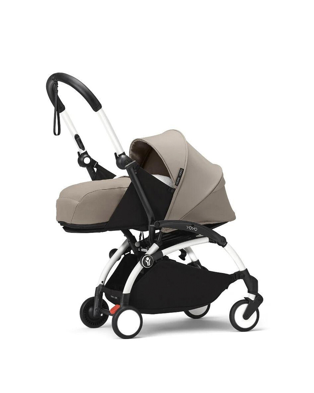 YOYO&sup3; newborn pack 0+ pushchair with white frame Taupe colour  Stokke