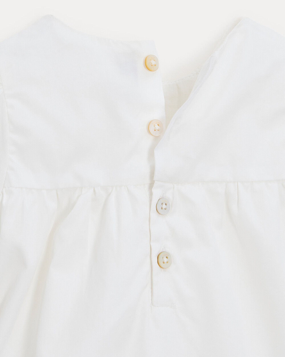 Marguerite lace-finish poplin romper Off-white colour  Natalys