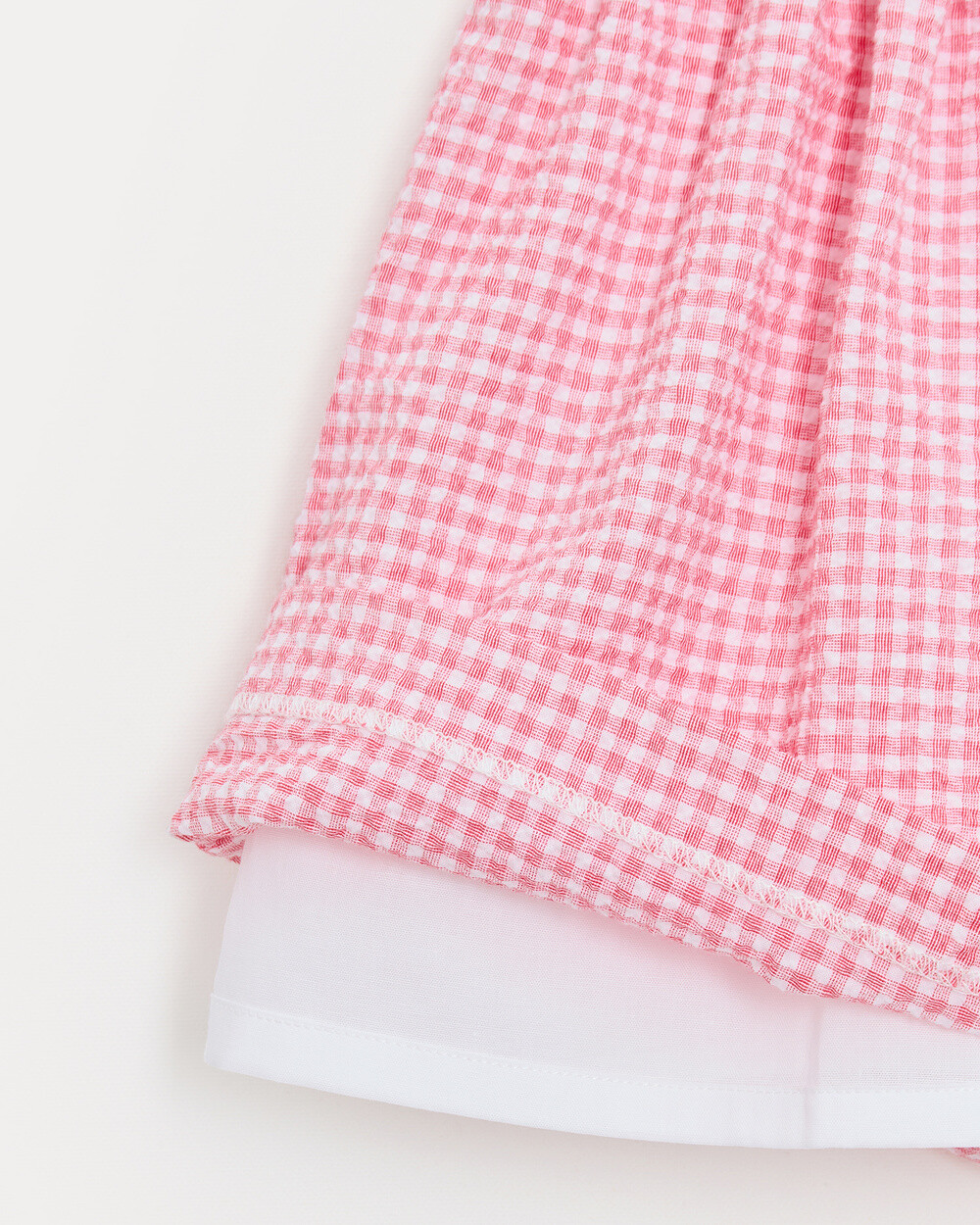 Romane seersucker dress with straps Pomegranate gingham print  Natalys