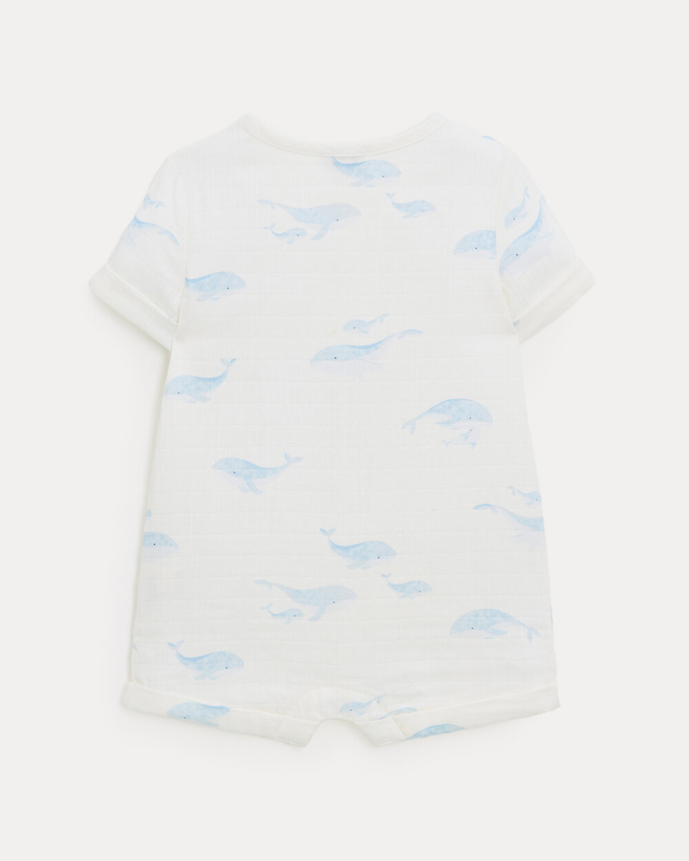 Oscar cotton gauze short jumpsuit Whale print  Natalys
