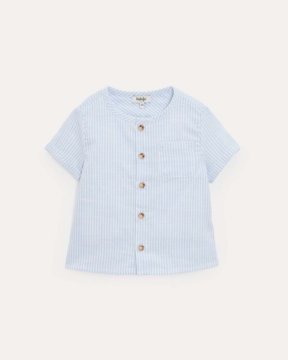 Theodore short-sleeved shirt Blue sky stripes print  Natalys