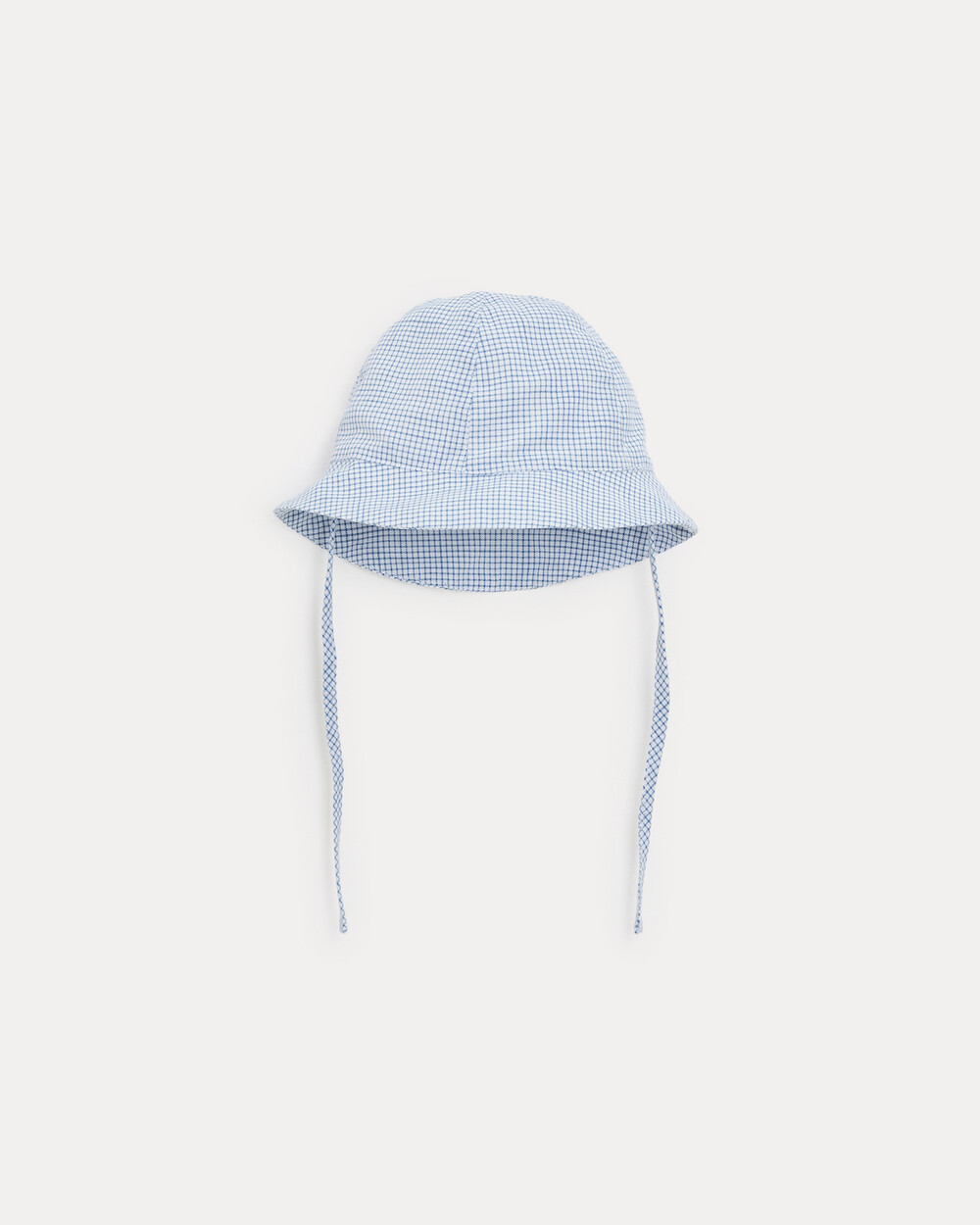 Mahault cotton canvas hat Blue check print  Natalys