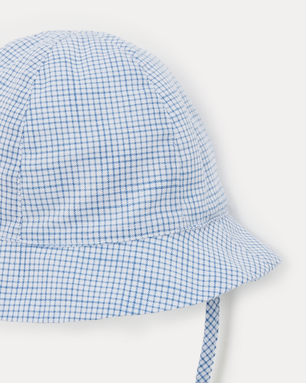 Mahault cotton canvas hat Blue check print  Natalys