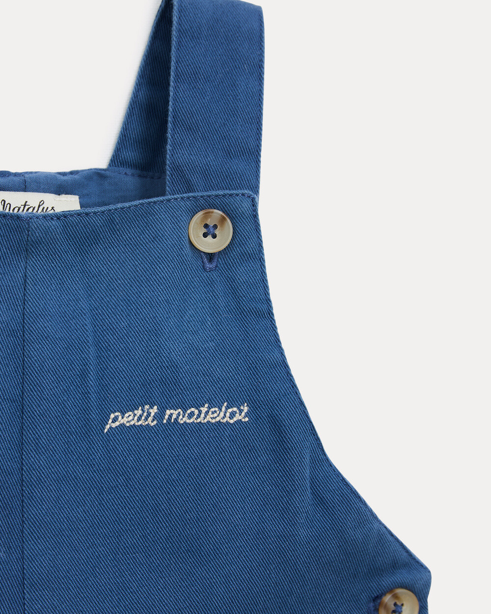Valentin long twill overalls Natural blue colour  Natalys