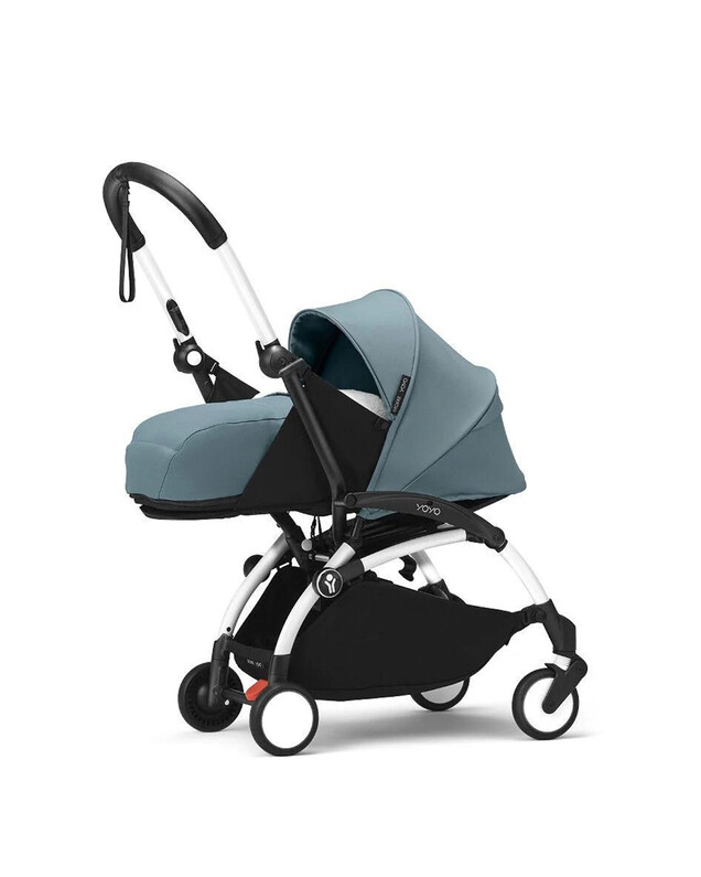 YOYO³ newborn pack 0+ pushchair with white frame Aqua colour  Stokke