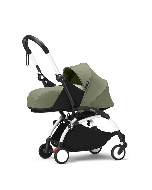 YOYO³ newborn pack 0+ pushchair with white frame Olive colour  Stokke
