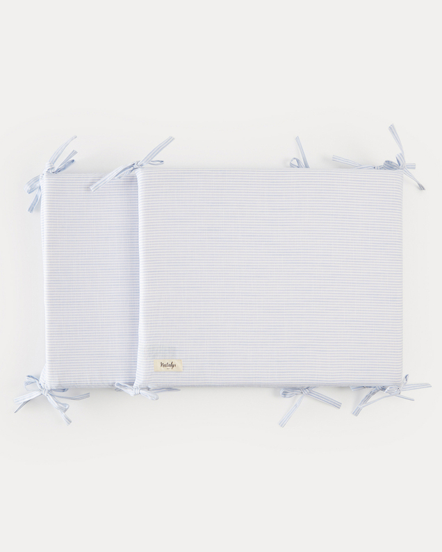Leandre bumper pad Blue sky stripes print Natalys