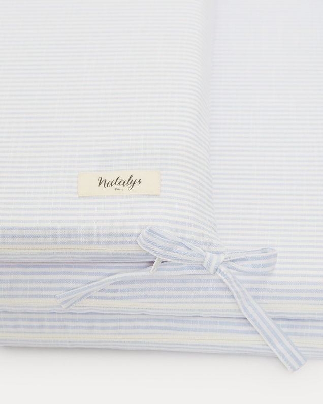 Leandre bumper pad Blue sky stripes print Natalys