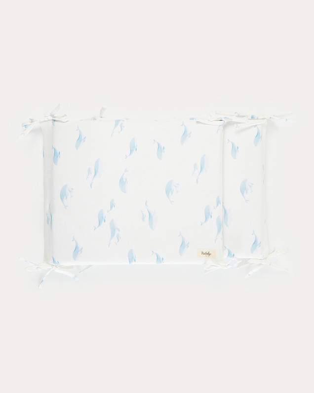 Leandre bumper pad Whale print Natalys