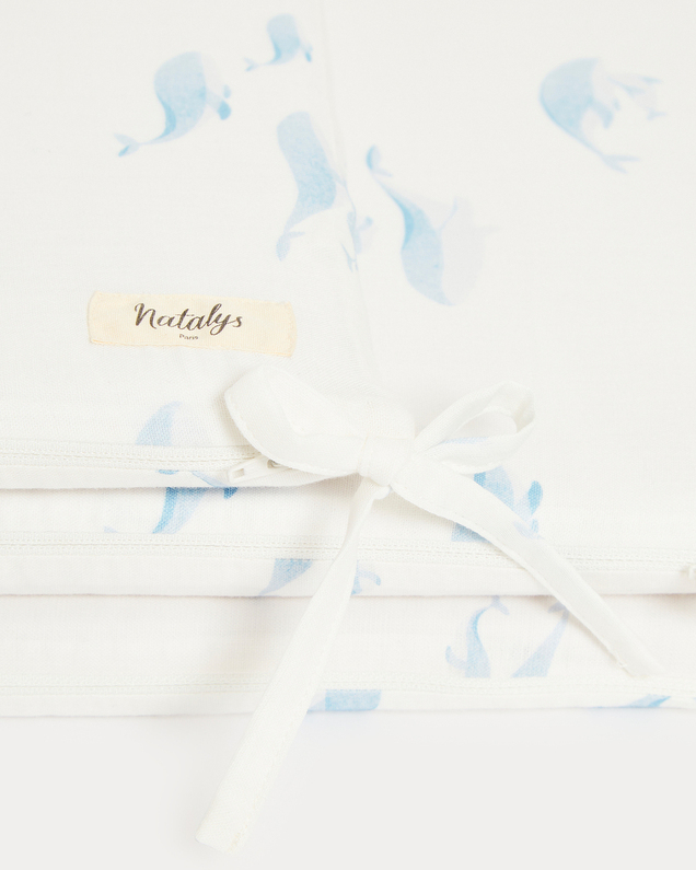 Leandre bumper pad Whale print Natalys