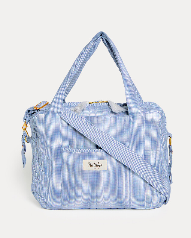 Auguste changing bag Blue check print Natalys